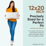 Pillowflex Synthetic Down Pillow Insert - 12x30 Down Alternative Pillow, Ultra Soft, Large Rectangle Body Sleeping Pillow, Lumbar, Long, Back - 1 Decorative Pillow Form