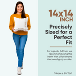 Pillowflex Synthetic Down Alternative Pillow Inserts for Shams - Comfy Pillows for Sleeping, Perfect & Best for Sleeping, Handmade Down Alternative Throw Pillow Inserts - (14x14 Set of 2)