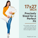 Pillowflex Synthetic Down Pillow Insert - 17x27 Down Alternative Pillow, Ultra Soft, Large Rectangle, Lumbar, Kilim, Back, Sleeping Pillow - 1 Decorative Pillow Form
