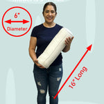 Pillowflex Bolster Pillow - 6 Inch - Plush Polyester-Filled Insert for Decorative Shams - Odorless, Lint and Dust-Free Polyester Filling, No Lumps, Poly-Cotton Shell for Decorative Shams (White, Round)