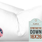 Pillowflex Synthetic Down Alternative Pillow Inserts for Shams - Comfy Pillows for Sleeping, Perfect Pillow & Best Sleeping Pillows, Handmade Down Alternative Throw Pillow Inserts - (16x26 Set of 2)