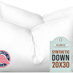 Pillowflex Synthetic Down Alternative Pillow Inserts for Shams - Comfy Pillows for Sleeping, Perfect Pillow & Best Sleeping Pillows, Handmade Down Alternative Throw Pillow Inserts - (20x30 Set of 2)