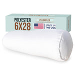 Pillowflex Bolster Pillow - 6 Inch - Plush Polyester-Filled Insert for Decorative Shams - Odorless, Lint and Dust-Free Polyester Filling, No Lumps, Poly-Cotton Shell for Decorative Shams (White, Round)