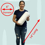 Pillowflex Bolster Pillow - 6 Inch - Plush Polyester-Filled Insert for Decorative Shams - Odorless, Lint and Dust-Free Polyester Filling, No Lumps, Poly-Cotton Shell for Decorative Shams (White, Round)