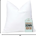 Pillowflex Synthetic Down Pillow Insert - 18x18 Down Alternative, Ultra Soft Throw Pillow, Couch Sham, Bed Sleeping Accent Pillow - 1 Decorative Accent Form