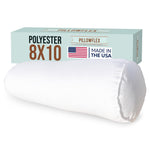 Pillowflex Bolster Pillow 8 Inch - Round Roll Pillow Bolster Insert, Plush Polyester-Filled Insert for Decorative Shams, Odorless, Lint and Dust-Free Polyester Filling, No Lumps - (White)