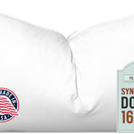 Pillowflex Synthetic Down Pillow Insert - 16x26 Down Alternative Pillow, Ultra Soft, Large Standard Rectangle, Lumbar, Back, Sleeping Pillow - 1 Decorative Pillow Form