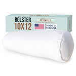 Pillowflex Bolster Pillow 10 Inch - White Round Soft Roll Pillow with Plush Polyester Filling, Comes in a Poly-Cotton Shell, Odorless, Lint, and Dust-Free, No Lumps Stuffing for Pillows