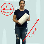 Pillowflex Bolster Pillow - 6 Inch - Plush Polyester-Filled Insert for Decorative Shams - Odorless, Lint and Dust-Free Polyester Filling, No Lumps, Poly-Cotton Shell for Decorative Shams (White, Round)