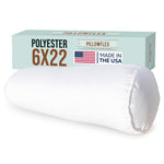 Pillowflex Bolster Pillow - 6 Inch - Plush Polyester-Filled Insert for Decorative Shams - Odorless, Lint and Dust-Free Polyester Filling, No Lumps, Poly-Cotton Shell for Decorative Shams (White, Round)