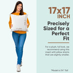 Pillowflex Synthetic Down Pillow Insert - 17x17 Down Alternative, Ultra Soft Throw Pillow,Couch Sham, Bed Sleeping Accent Pillow - 1 Decorative Accent Form