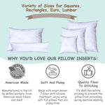 Pillowflex Synthetic Down Pillow Insert - 12x18 Down Alternative Pillow, Ultra Soft, Small Rectangle, Lumbar, Travel, Neck, Sleeping Pillow - 1 Decorative Pillow Form