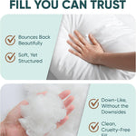 Pillowflex Synthetic Down Alternative Pillow Inserts for Shams - Comfy Pillows for Sleeping, Perfect & Best for Sleeping, Handmade Down Alternative Throw Pillow Inserts - (14x14 Set of 2)