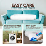 Pillowflex Bolster Pillow 8 Inch - Round Roll Pillow Bolster Insert, Plush Polyester-Filled Insert for Decorative Shams, Odorless, Lint and Dust-Free Polyester Filling, No Lumps - (White)