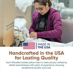 Pillowflex Bolster Pillow - 6 Inch - Plush Polyester-Filled Insert for Decorative Shams - Odorless, Lint and Dust-Free Polyester Filling, No Lumps, Poly-Cotton Shell for Decorative Shams (White, Round)