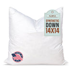 Pillowflex Synthetic Down Pillow Insert - 14x14 Down Alternative, Ultra Soft Throw Pillow, Small Sham Bed Sleeping Pillow - 1 Decorative Accent Form