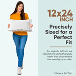 Pillowflex Synthetic Down Pillow Insert - 12x24 Down Alternative Pillow, Ultra Soft, Large Rectangle, Lumbar, Travel, Neck, Sleeping Pillow - 1 Decorative Pillow Form