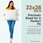 Pillowflex Synthetic Down Pillow Insert - 22x28 Down Alternative Pillow, Ultra Soft Oversized Standard Bed Sleeping Pillow, Large Rectangle Sham - 1 Decorative Pillow Form
