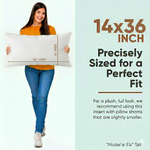 Pillowflex Synthetic Down Pillow Insert - 14x36 Down Alternative Pillow, Ultra Soft, Large Rectangle Body Sleeping Pillow, Lumbar, Long, Back - 1 Decorative Pillow Form