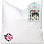 Pillowflex 28x28 down alternative euro pillow insert for large square shams